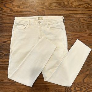 Mother - Looker Ankle Fray - winter white jeans
